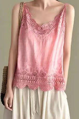 Lace hollow lace camisole with bottoming shirt top