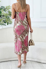 Goya snakeskin strap deep v-neck dress