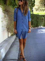 Denim Blue Shirt Dress