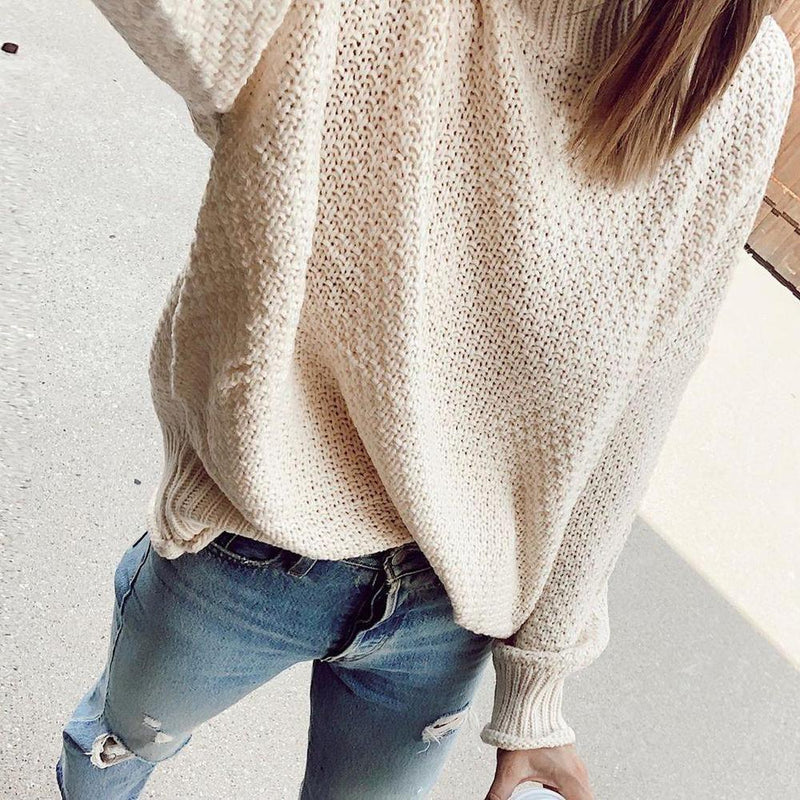 Basic Plain Long Sleeve Sweater