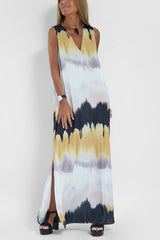 Make Them Proud Satin Tie-dye Print Relaxed Maxi Dress