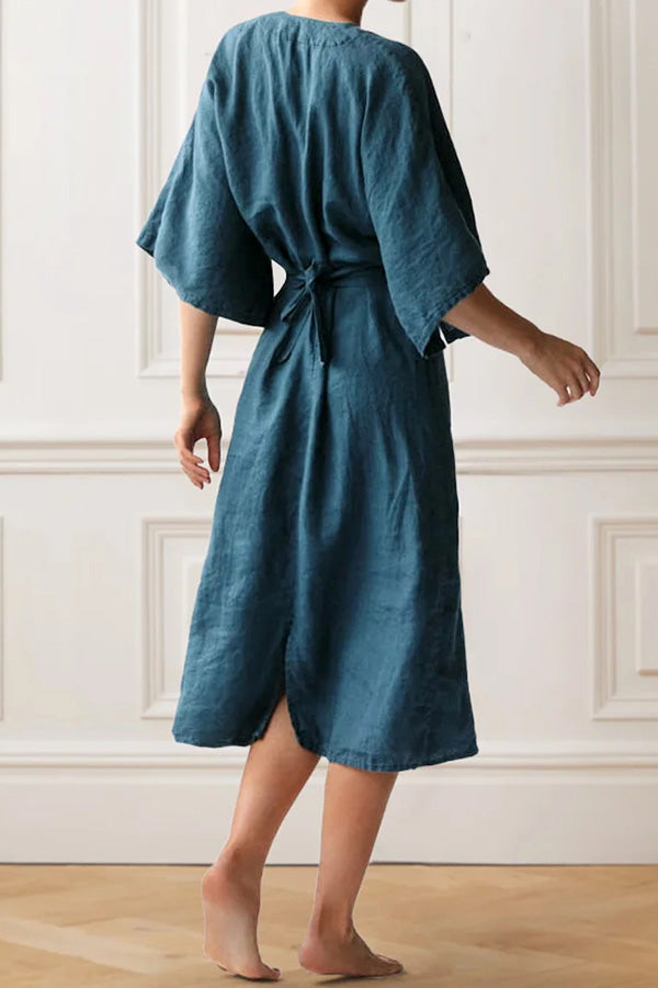 Elegant Ink  Linen Dress