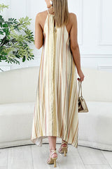 Metallic Earth Stripe Dress