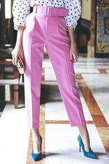 Rose Straight Pants With Belt