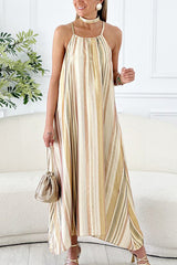 Metallic Earth Stripe Dress